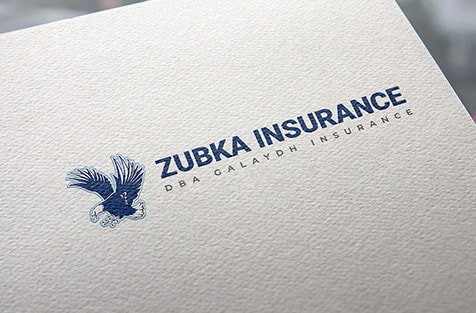 Zubka Insurance DBA Galaydh Insurance​ logo printed on a paper
